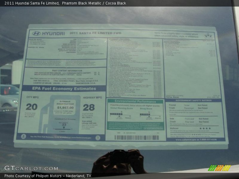  2011 Santa Fe Limited Window Sticker