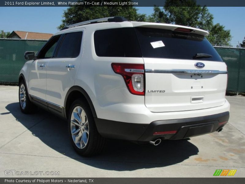 White Platinum Tri-Coat / Medium Light Stone 2011 Ford Explorer Limited