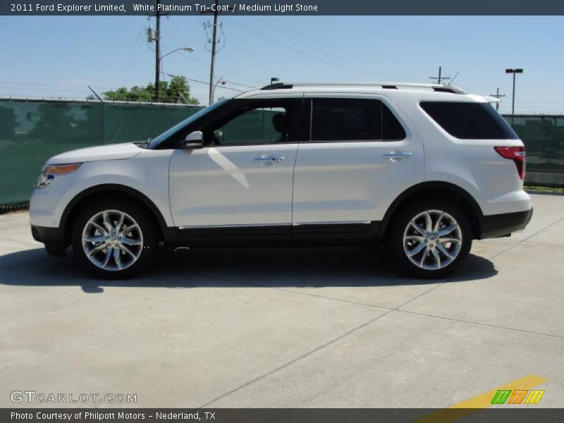 White Platinum Tri-Coat / Medium Light Stone 2011 Ford Explorer Limited