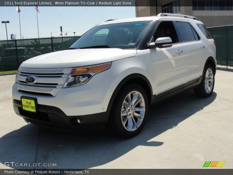 White Platinum Tri-Coat / Medium Light Stone 2011 Ford Explorer Limited