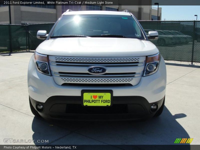 White Platinum Tri-Coat / Medium Light Stone 2011 Ford Explorer Limited