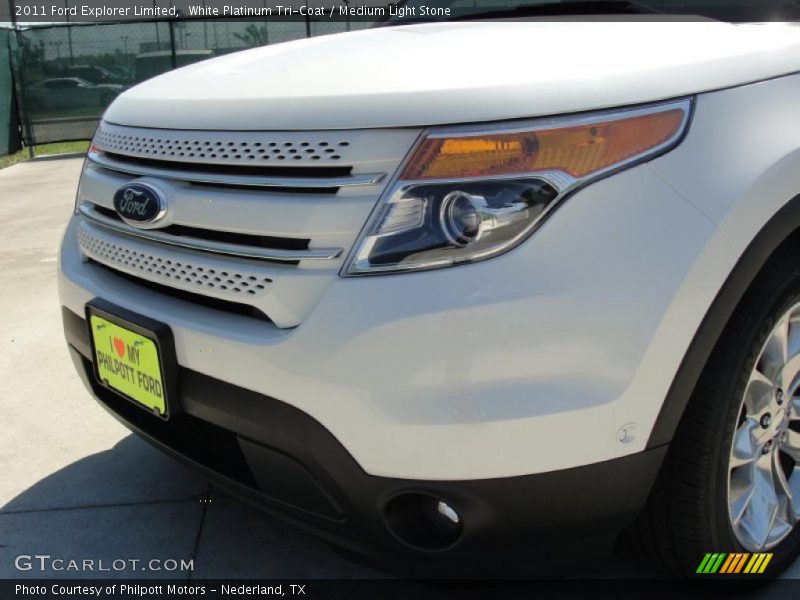 White Platinum Tri-Coat / Medium Light Stone 2011 Ford Explorer Limited