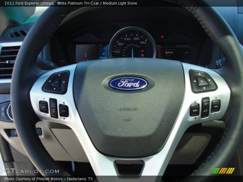 White Platinum Tri-Coat / Medium Light Stone 2011 Ford Explorer Limited