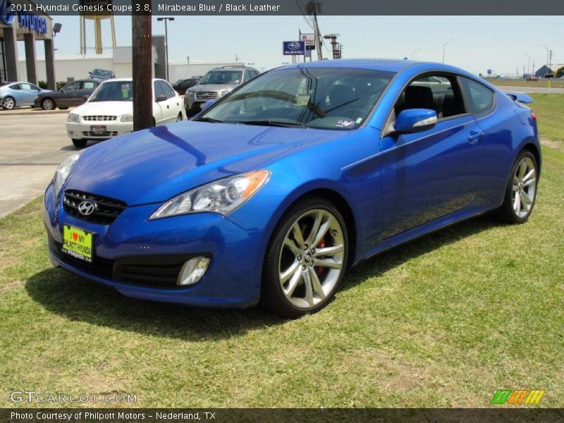 Mirabeau Blue / Black Leather 2011 Hyundai Genesis Coupe 3.8