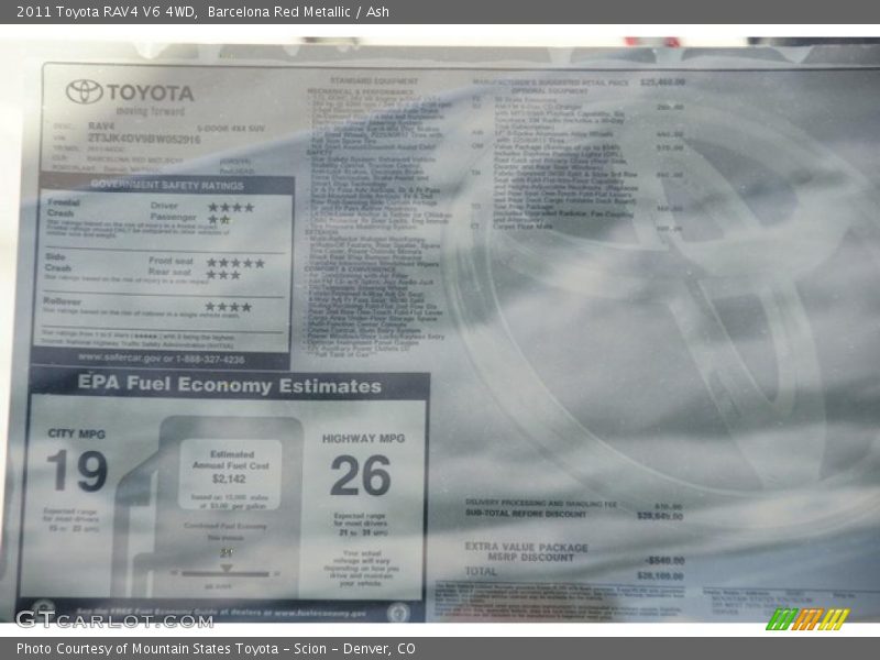 Barcelona Red Metallic / Ash 2011 Toyota RAV4 V6 4WD