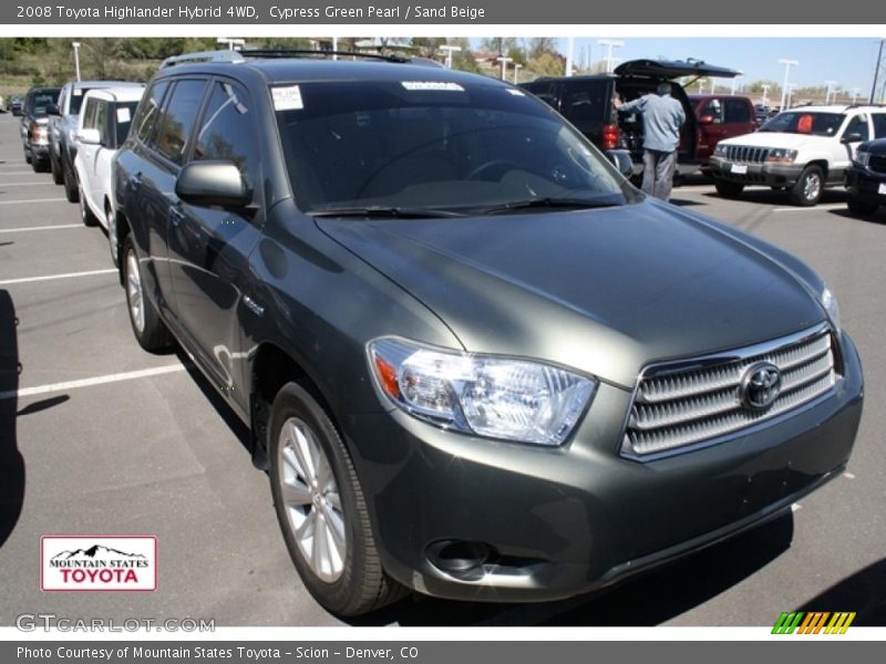 Cypress Green Pearl / Sand Beige 2008 Toyota Highlander Hybrid 4WD