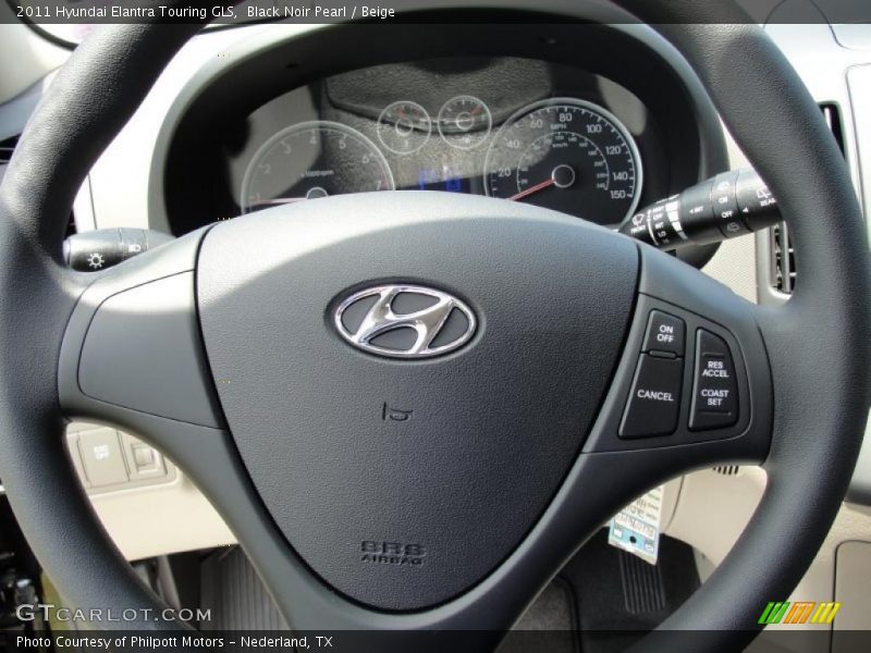 Black Noir Pearl / Beige 2011 Hyundai Elantra Touring GLS