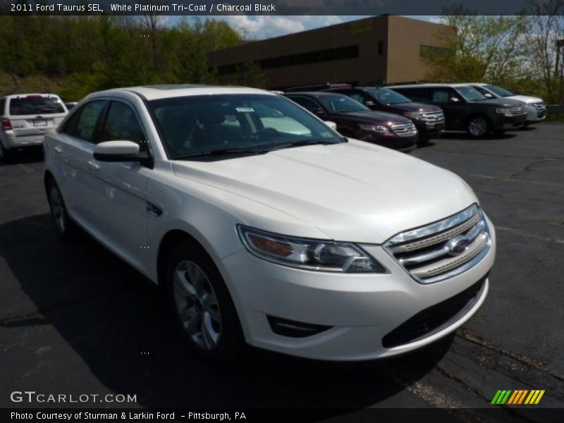 White Platinum Tri-Coat / Charcoal Black 2011 Ford Taurus SEL