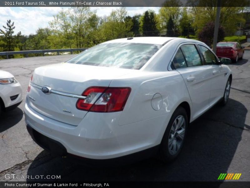 White Platinum Tri-Coat / Charcoal Black 2011 Ford Taurus SEL