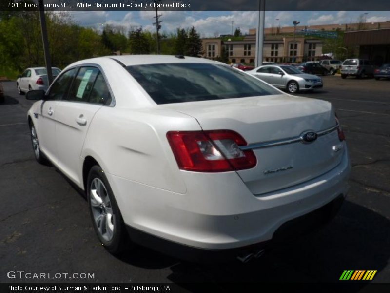 White Platinum Tri-Coat / Charcoal Black 2011 Ford Taurus SEL