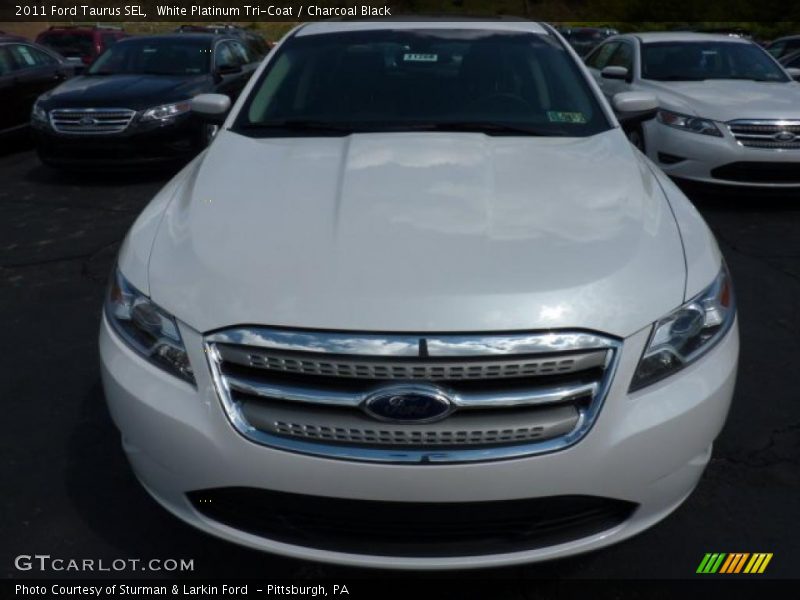 White Platinum Tri-Coat / Charcoal Black 2011 Ford Taurus SEL