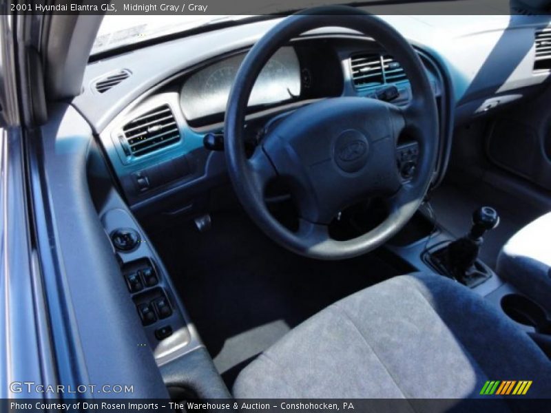 Midnight Gray / Gray 2001 Hyundai Elantra GLS