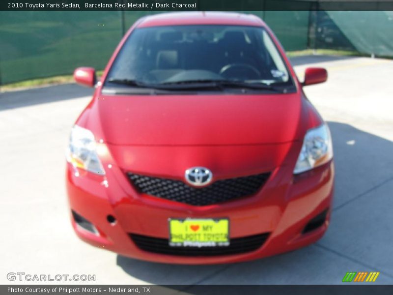 Barcelona Red Metallic / Dark Charcoal 2010 Toyota Yaris Sedan
