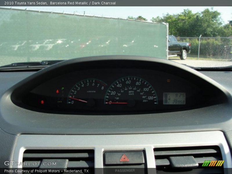 Barcelona Red Metallic / Dark Charcoal 2010 Toyota Yaris Sedan