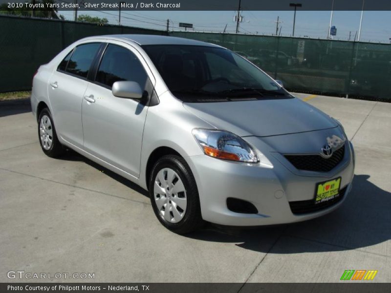 Silver Streak Mica / Dark Charcoal 2010 Toyota Yaris Sedan