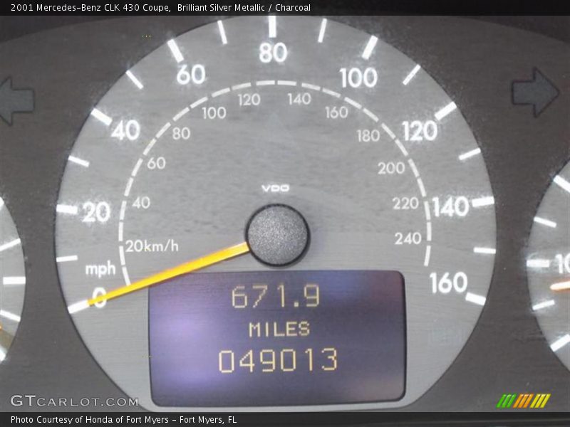 Brilliant Silver Metallic / Charcoal 2001 Mercedes-Benz CLK 430 Coupe