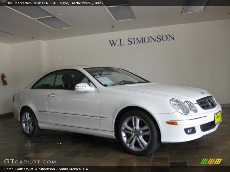 Arctic White / Black 2008 Mercedes-Benz CLK 350 Coupe
