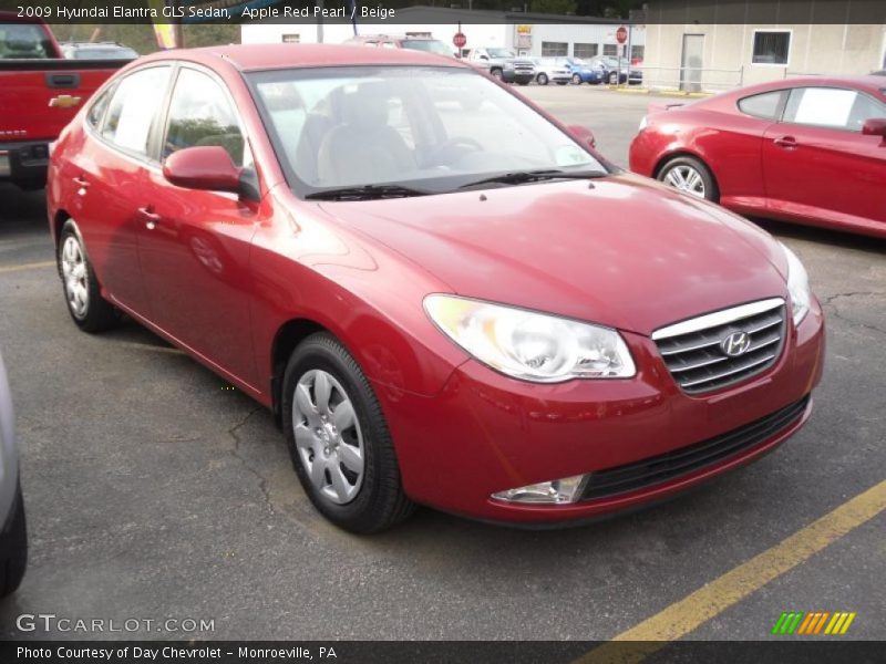 Apple Red Pearl / Beige 2009 Hyundai Elantra GLS Sedan