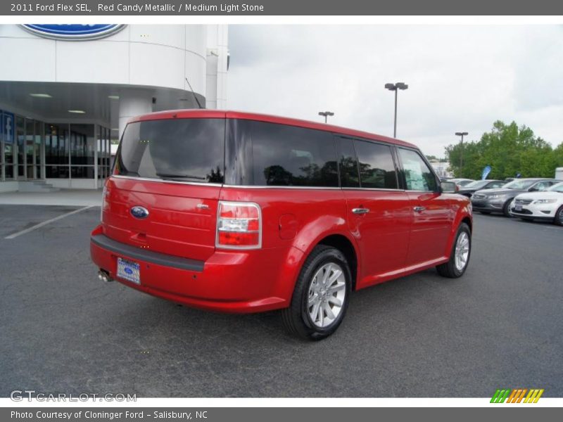 Red Candy Metallic / Medium Light Stone 2011 Ford Flex SEL
