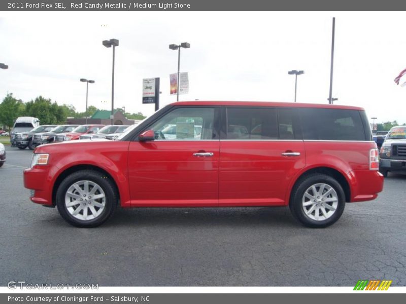 Red Candy Metallic / Medium Light Stone 2011 Ford Flex SEL