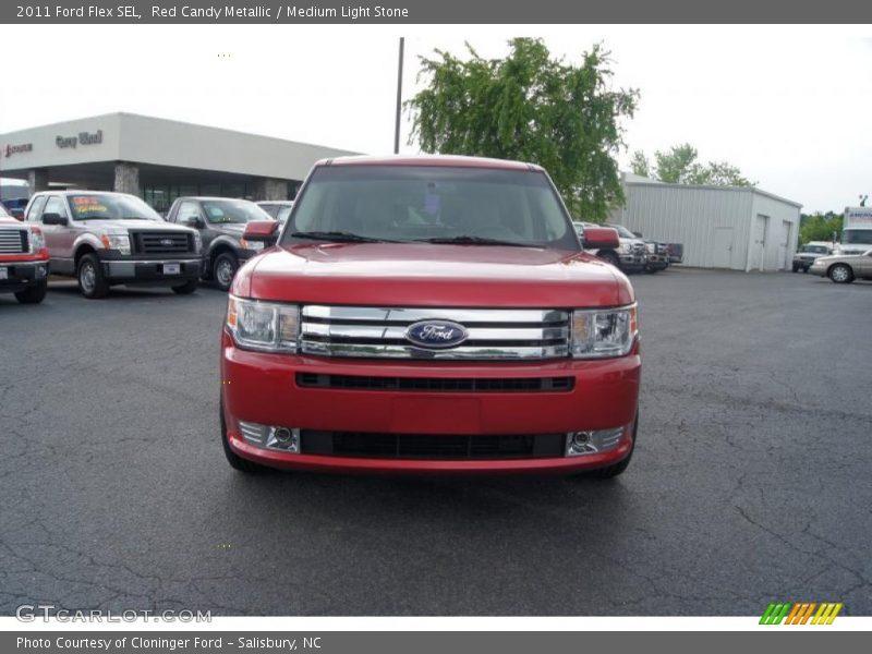 Red Candy Metallic / Medium Light Stone 2011 Ford Flex SEL