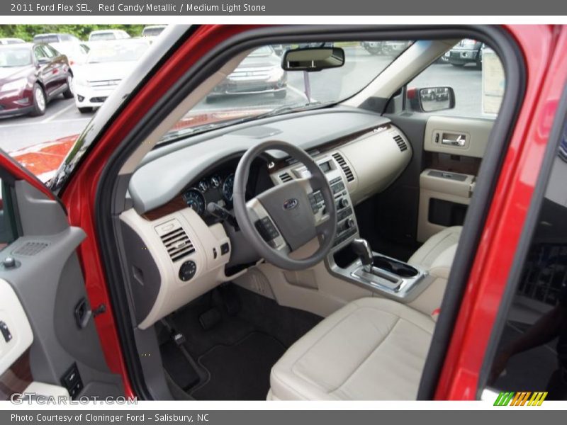 Red Candy Metallic / Medium Light Stone 2011 Ford Flex SEL