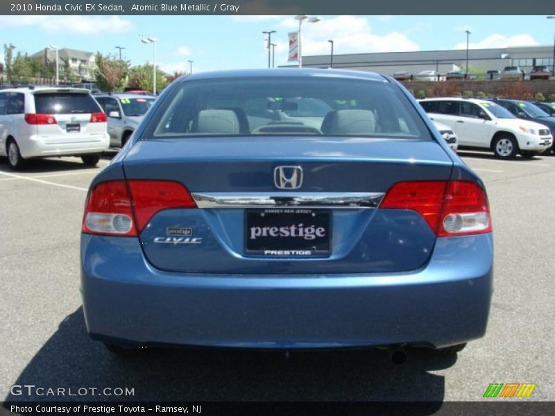 Atomic Blue Metallic / Gray 2010 Honda Civic EX Sedan