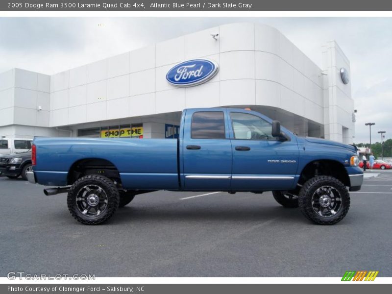 Atlantic Blue Pearl / Dark Slate Gray 2005 Dodge Ram 3500 Laramie Quad Cab 4x4