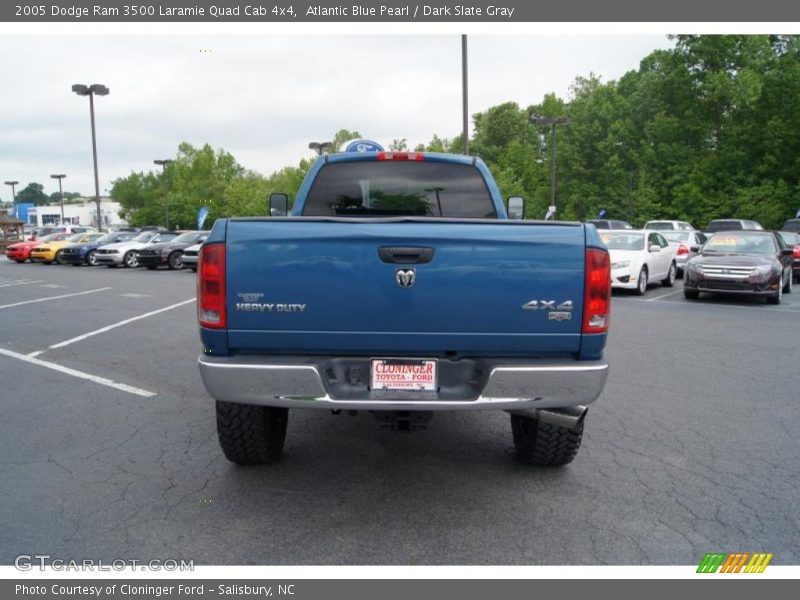 Atlantic Blue Pearl / Dark Slate Gray 2005 Dodge Ram 3500 Laramie Quad Cab 4x4