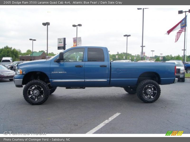 Atlantic Blue Pearl / Dark Slate Gray 2005 Dodge Ram 3500 Laramie Quad Cab 4x4