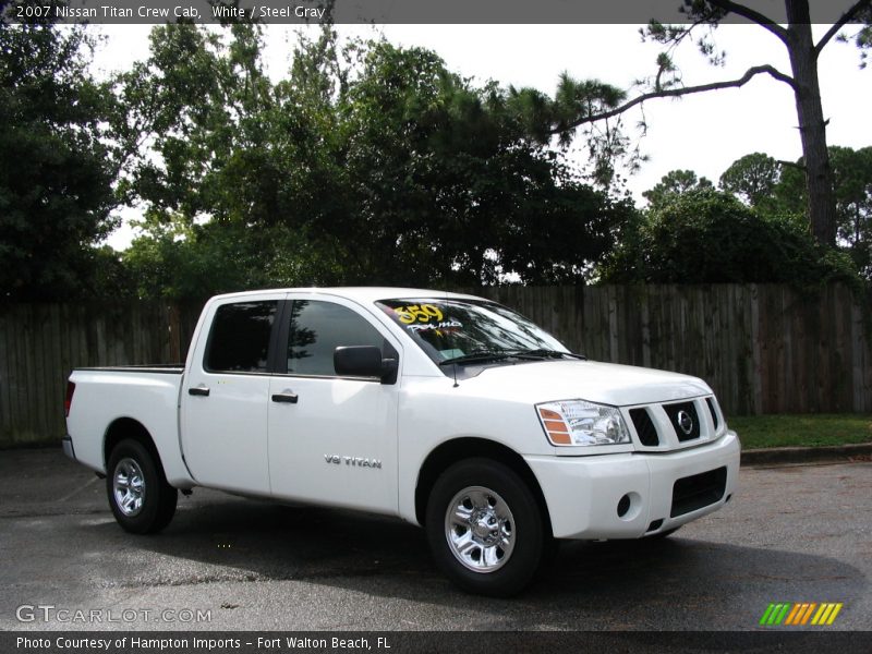 White / Steel Gray 2007 Nissan Titan Crew Cab