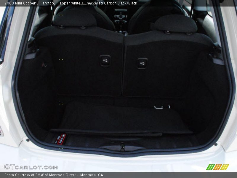 Pepper White / Checkered Carbon Black/Black 2008 Mini Cooper S Hardtop