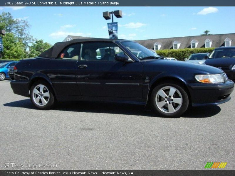 Midnight Blue Metallic / Sand Beige 2002 Saab 9-3 SE Convertible