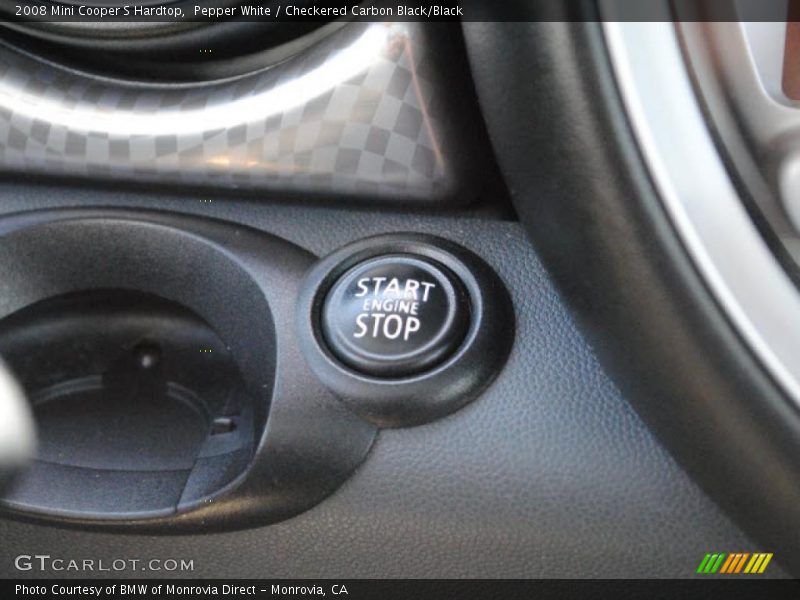 Pepper White / Checkered Carbon Black/Black 2008 Mini Cooper S Hardtop