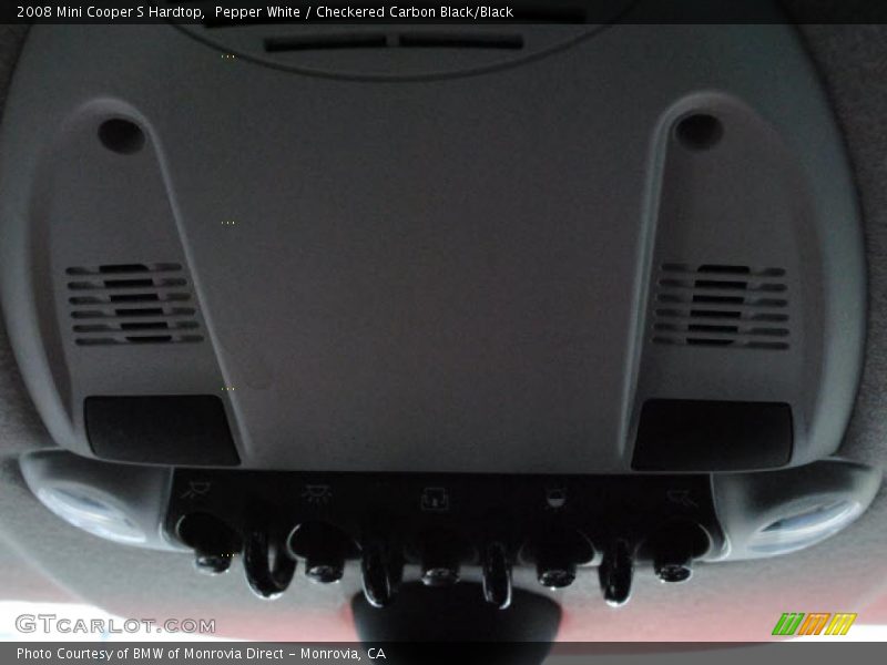 Pepper White / Checkered Carbon Black/Black 2008 Mini Cooper S Hardtop