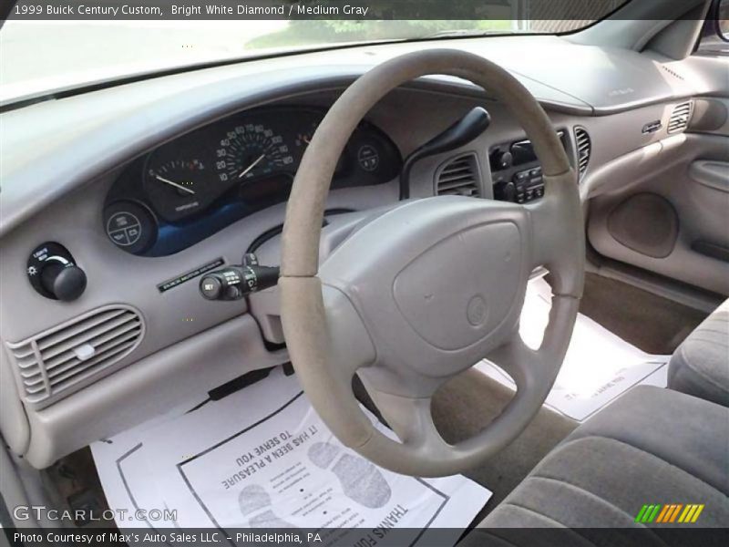 Bright White Diamond / Medium Gray 1999 Buick Century Custom