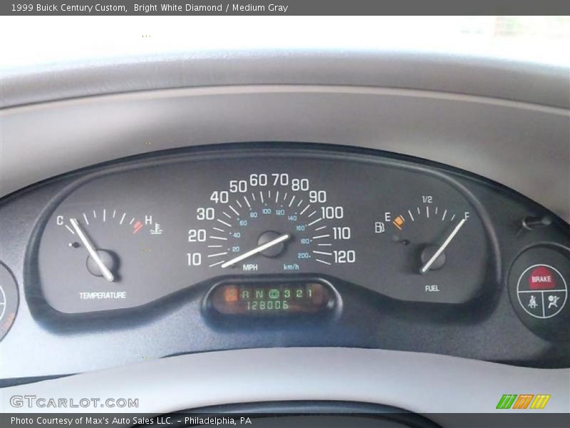 Bright White Diamond / Medium Gray 1999 Buick Century Custom