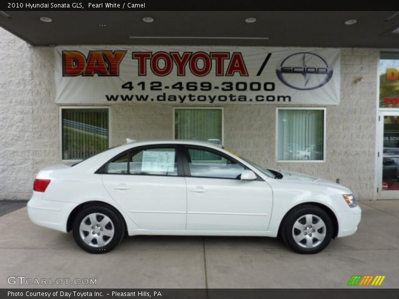 Pearl White / Camel 2010 Hyundai Sonata GLS