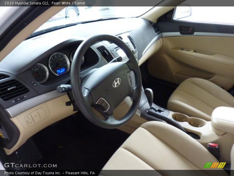 Pearl White / Camel 2010 Hyundai Sonata GLS