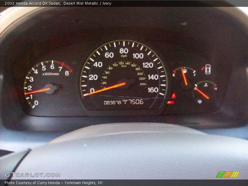  2003 Accord DX Sedan DX Sedan Gauges