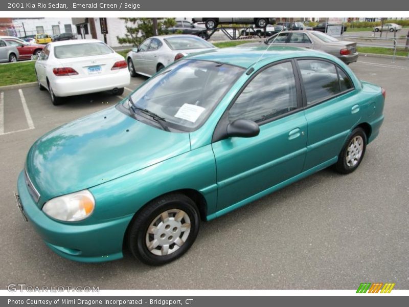 Emerald Green / Beige 2001 Kia Rio Sedan