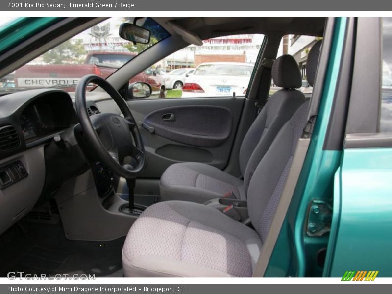 Emerald Green / Beige 2001 Kia Rio Sedan