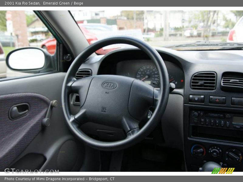 Emerald Green / Beige 2001 Kia Rio Sedan