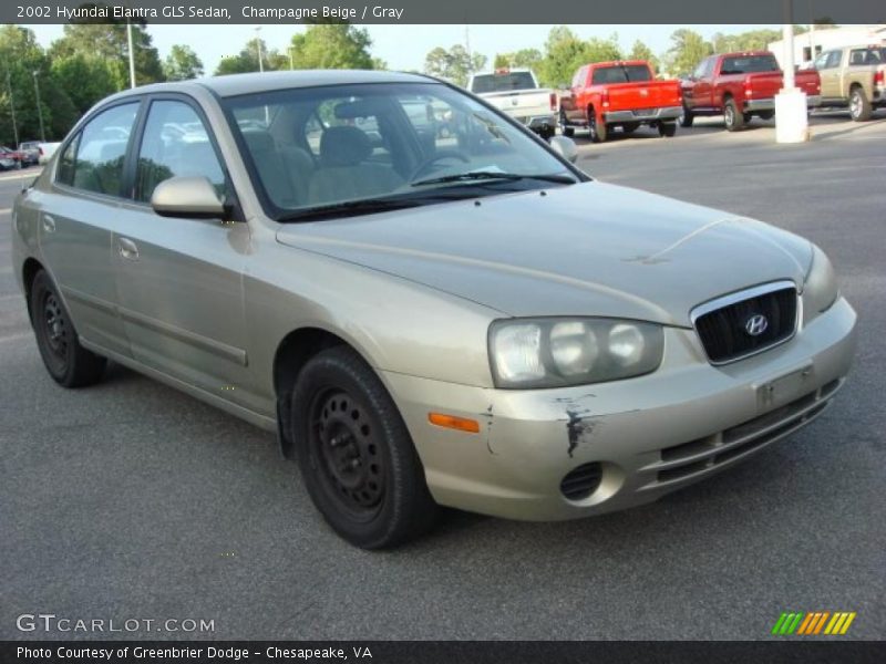 Champagne Beige / Gray 2002 Hyundai Elantra GLS Sedan