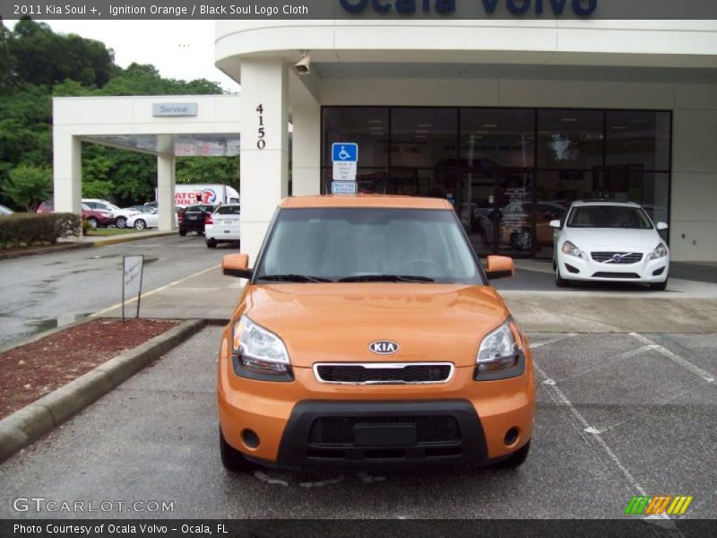 Ignition Orange / Black Soul Logo Cloth 2011 Kia Soul +