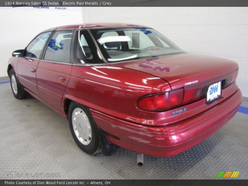 Electric Red Metallic / Grey 1994 Mercury Sable GS Sedan