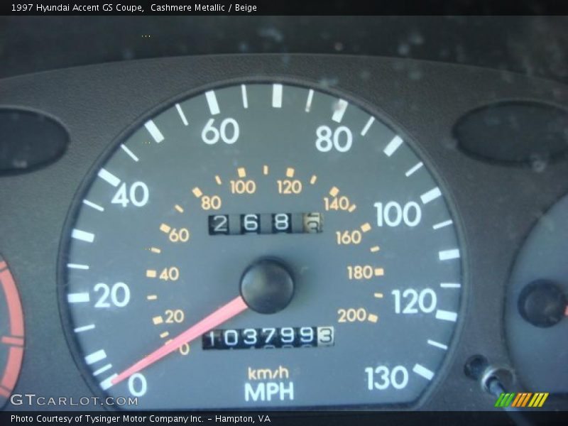 Cashmere Metallic / Beige 1997 Hyundai Accent GS Coupe
