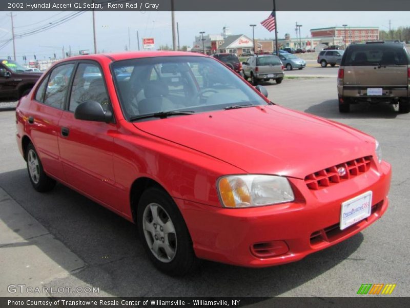 Retro Red / Gray 2002 Hyundai Accent GL Sedan