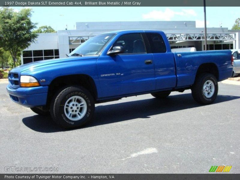 Brilliant Blue Metallic / Mist Gray 1997 Dodge Dakota SLT Extended Cab 4x4