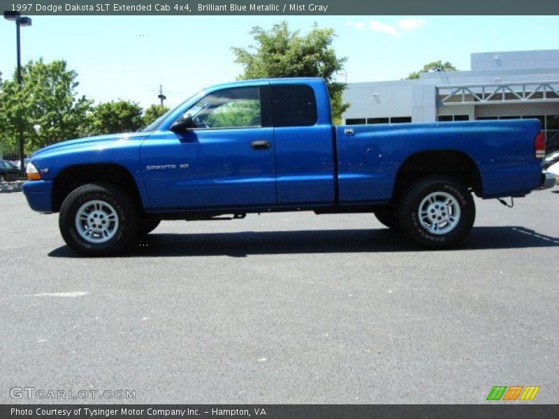 Brilliant Blue Metallic / Mist Gray 1997 Dodge Dakota SLT Extended Cab 4x4